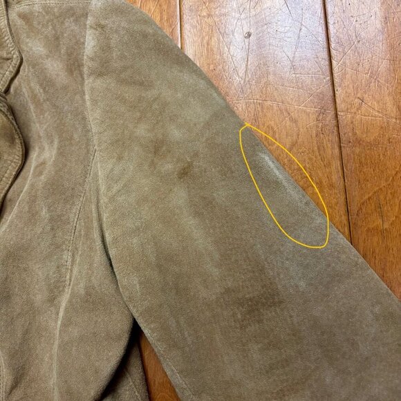Vintage Context Womens Suede Leather Blazer Jacket Sz L Country Preppy 90s Y2K - Picture 13 of 15